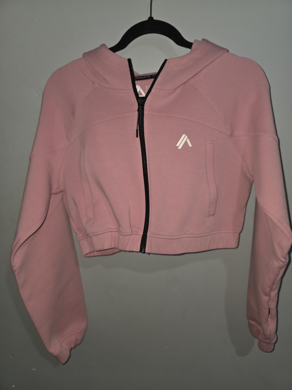 Alphalete Pink Cropped Zip Hoodie Jacket-Medium